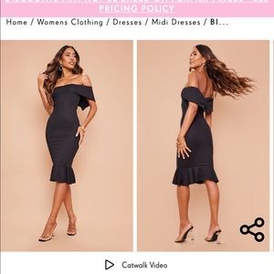 Pretty Little Thing Black Midi Dress